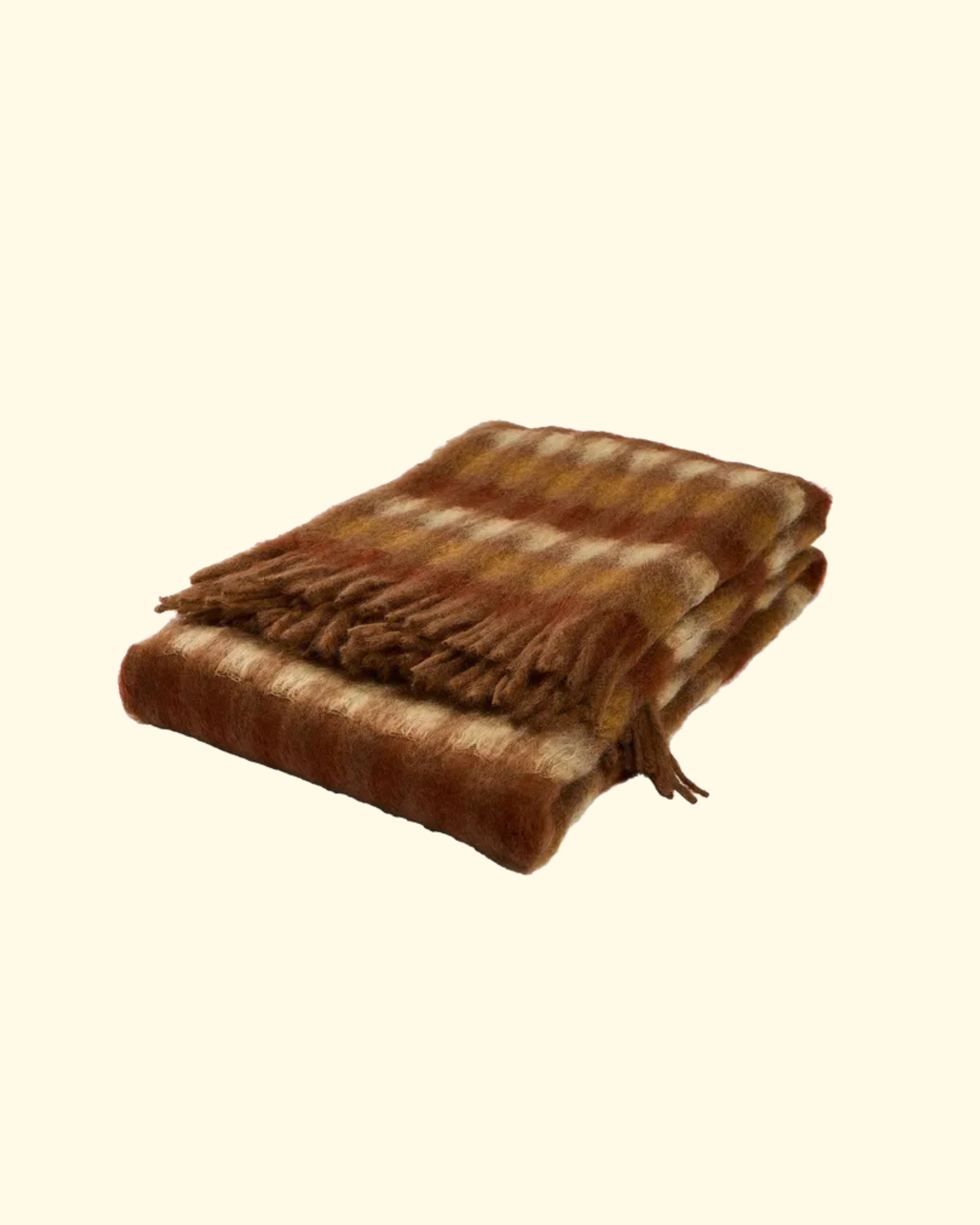 Decke aus Mohairmix braun