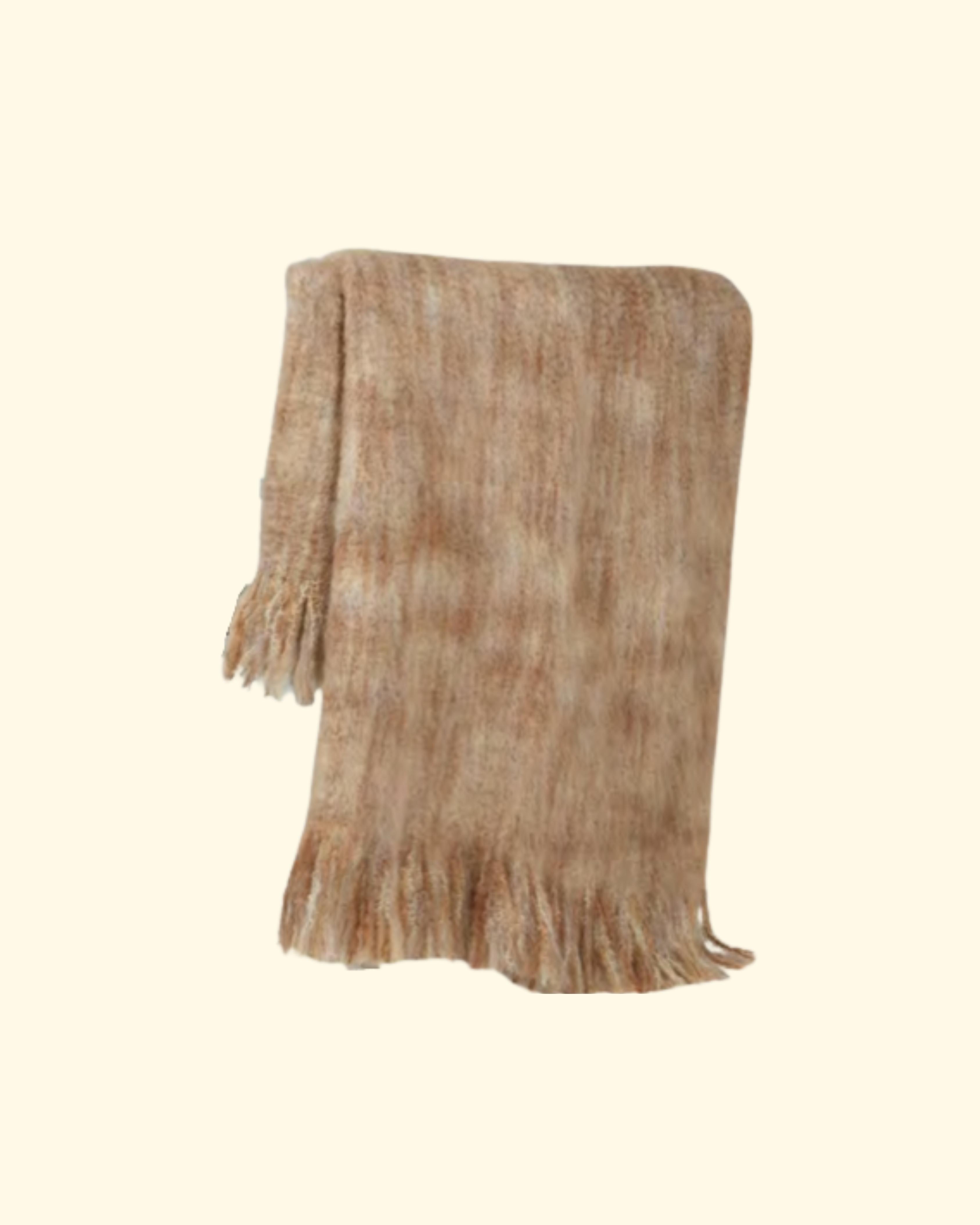 Decke aus Mohairmix cognac