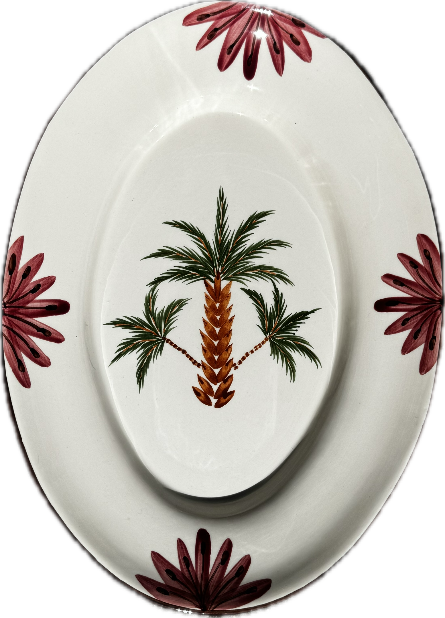 Servierplatte mit Palmenmotiv