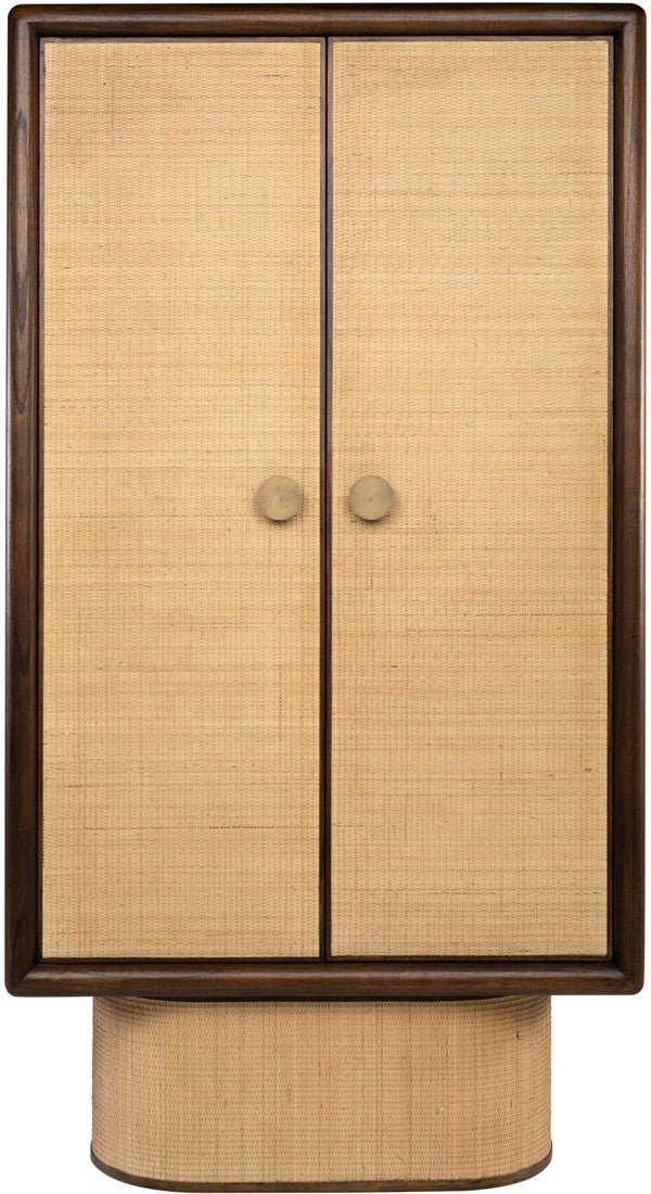 Schrank aus Rattan und Holz