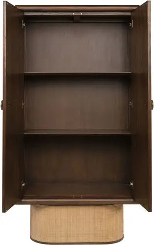 Schrank aus Rattan und Holz