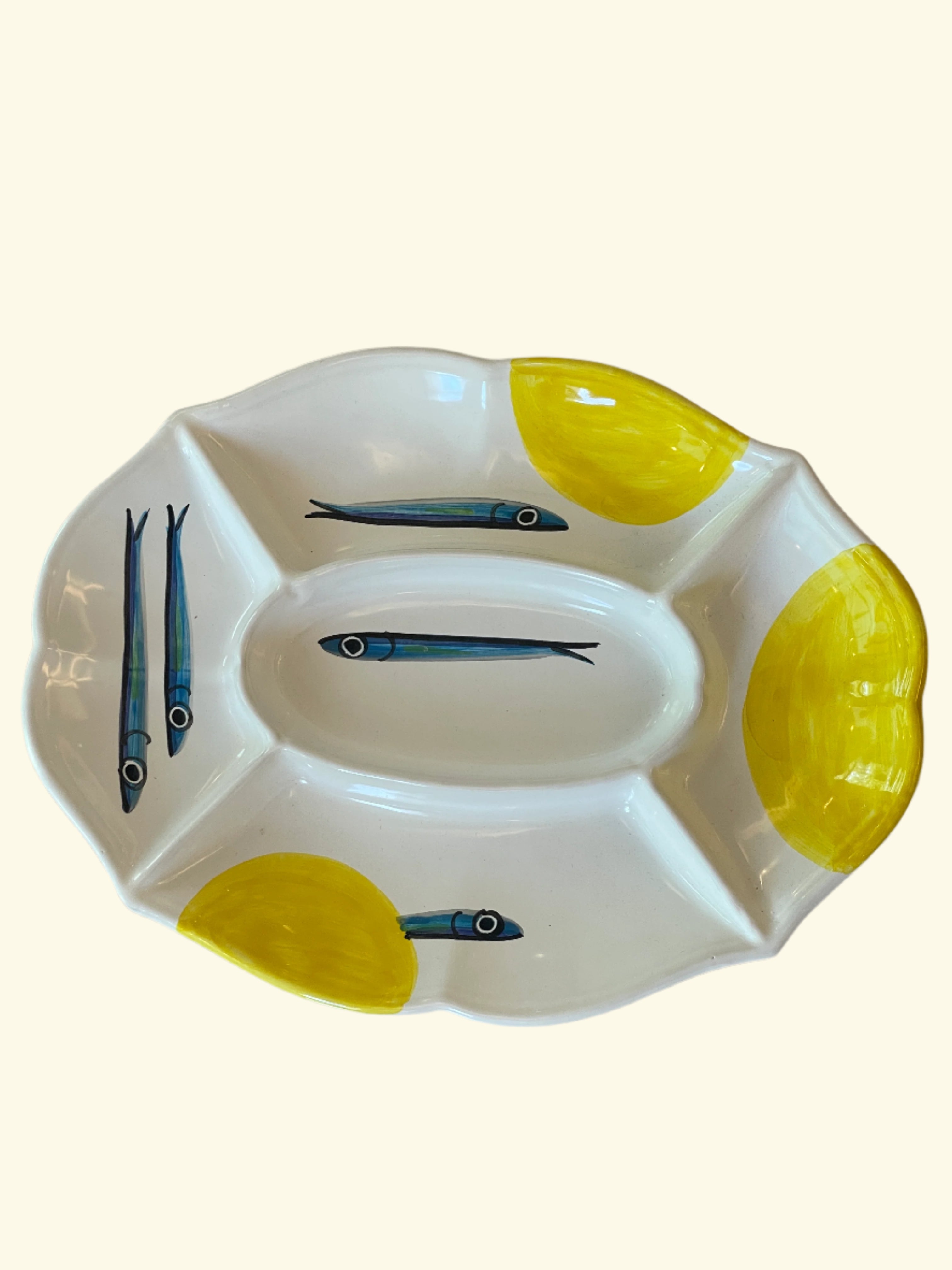 Antipasti plate with fish motif