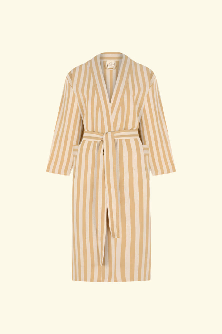 Striped bathrobe made of organic cotton