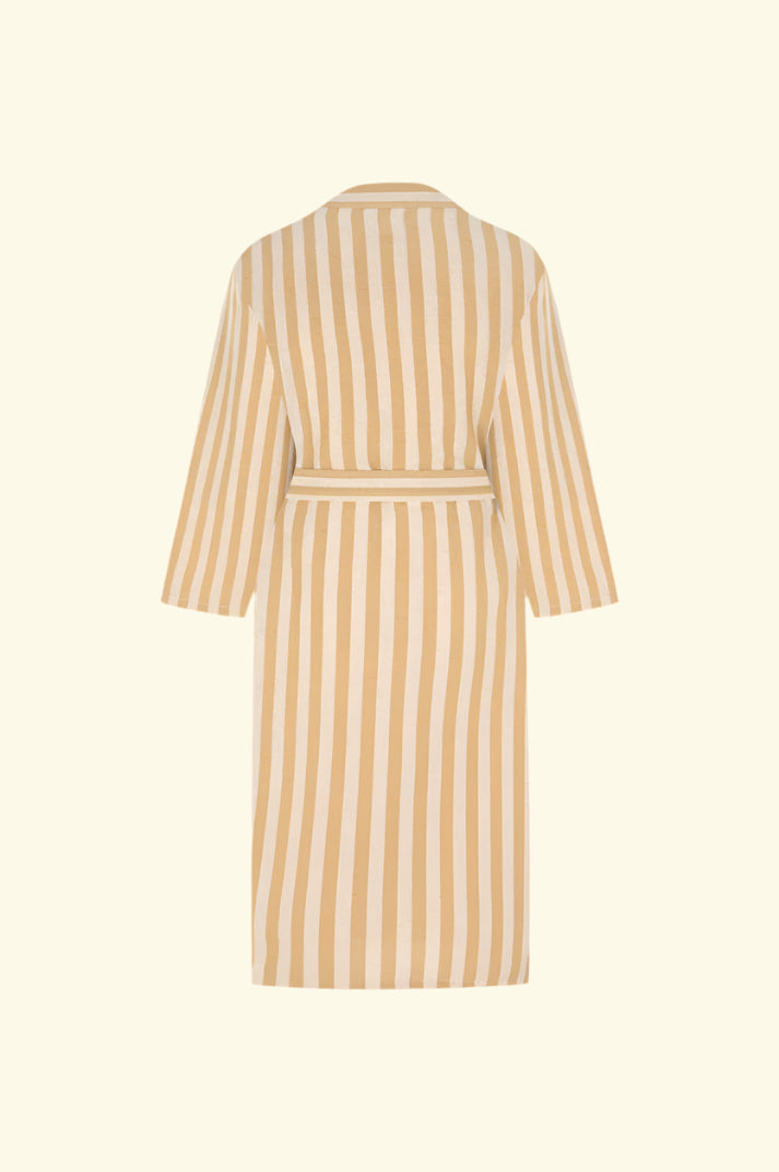 Striped bathrobe made of organic cotton