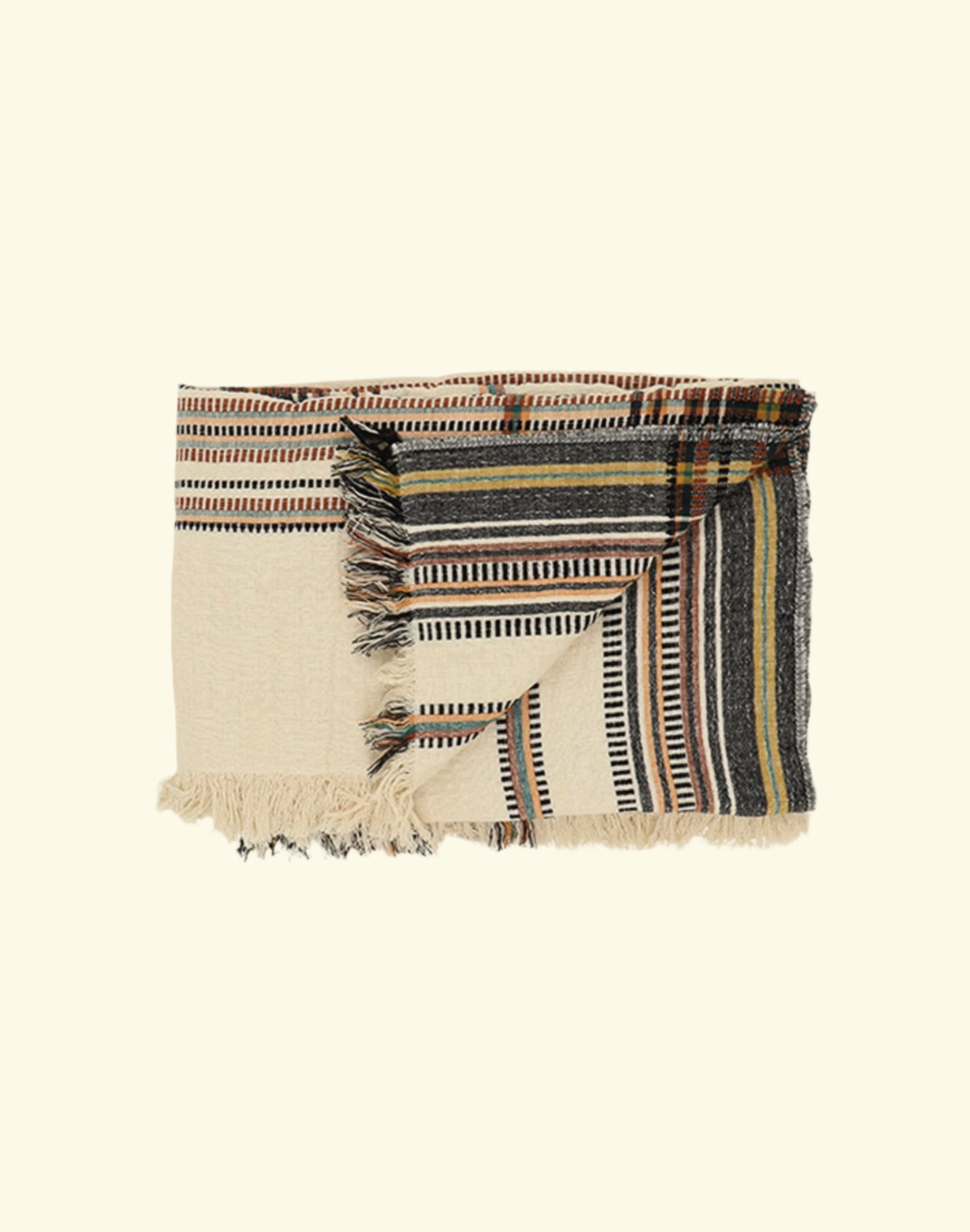 Linen plaid with embroidery