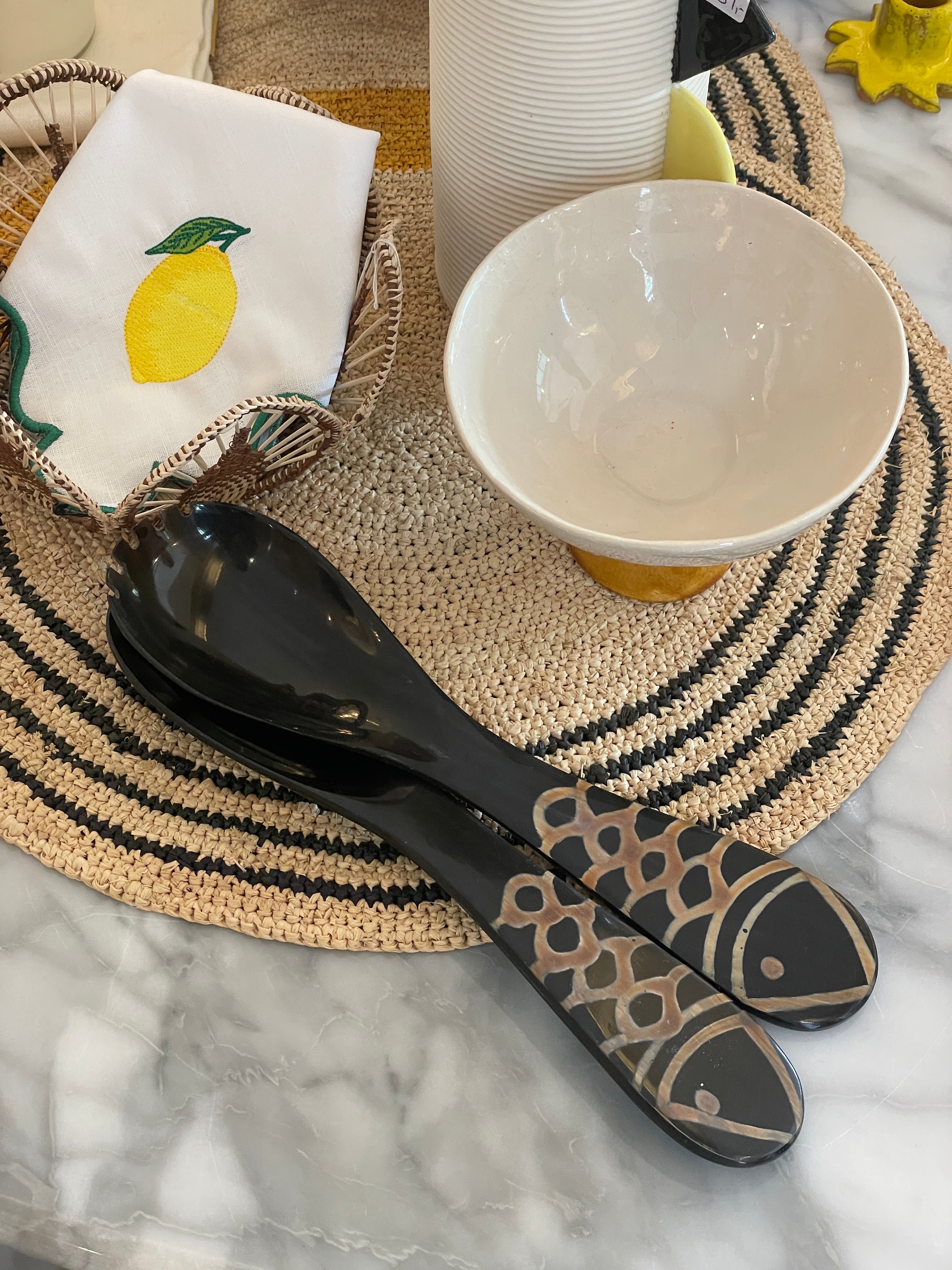 Salad cutlery with fish detail