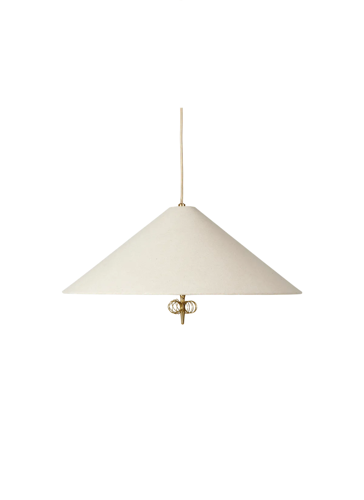 Pendant lamp by Gubi made of linen and brass