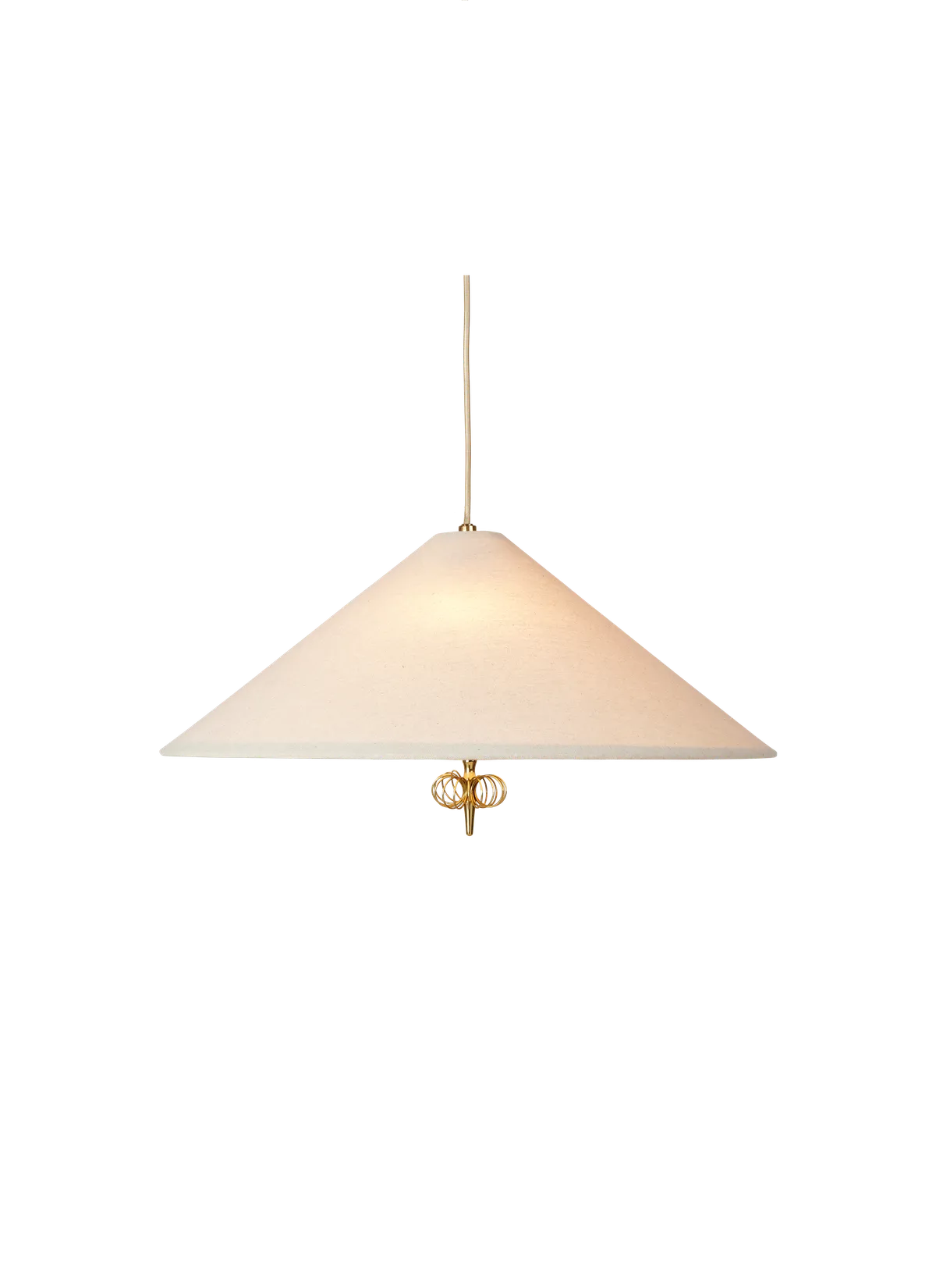 Pendant lamp by Gubi made of linen and brass