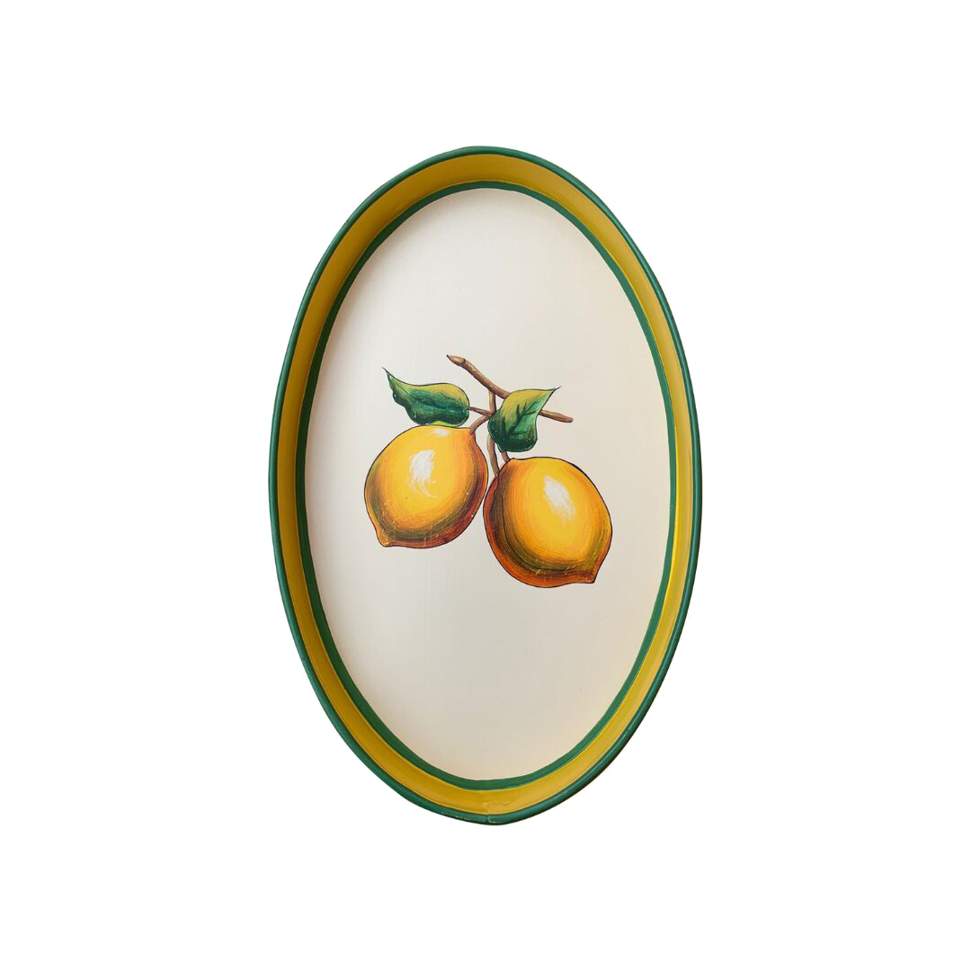 Oval tray with lemons