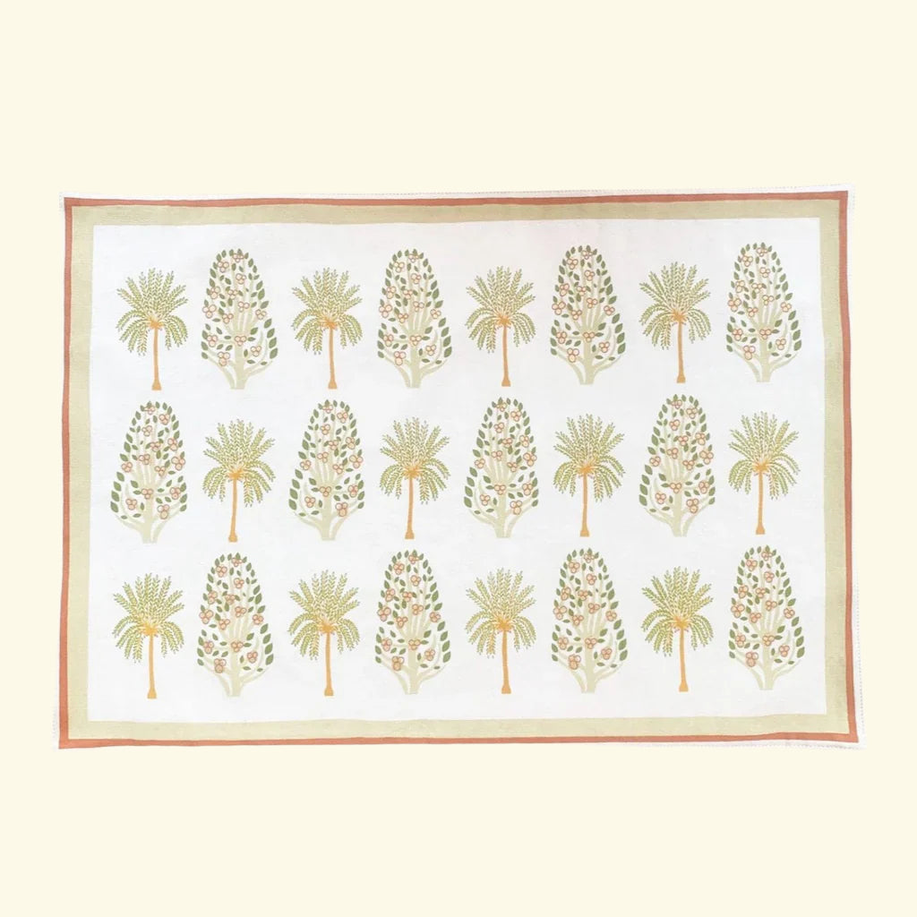 Placemat with palm trees