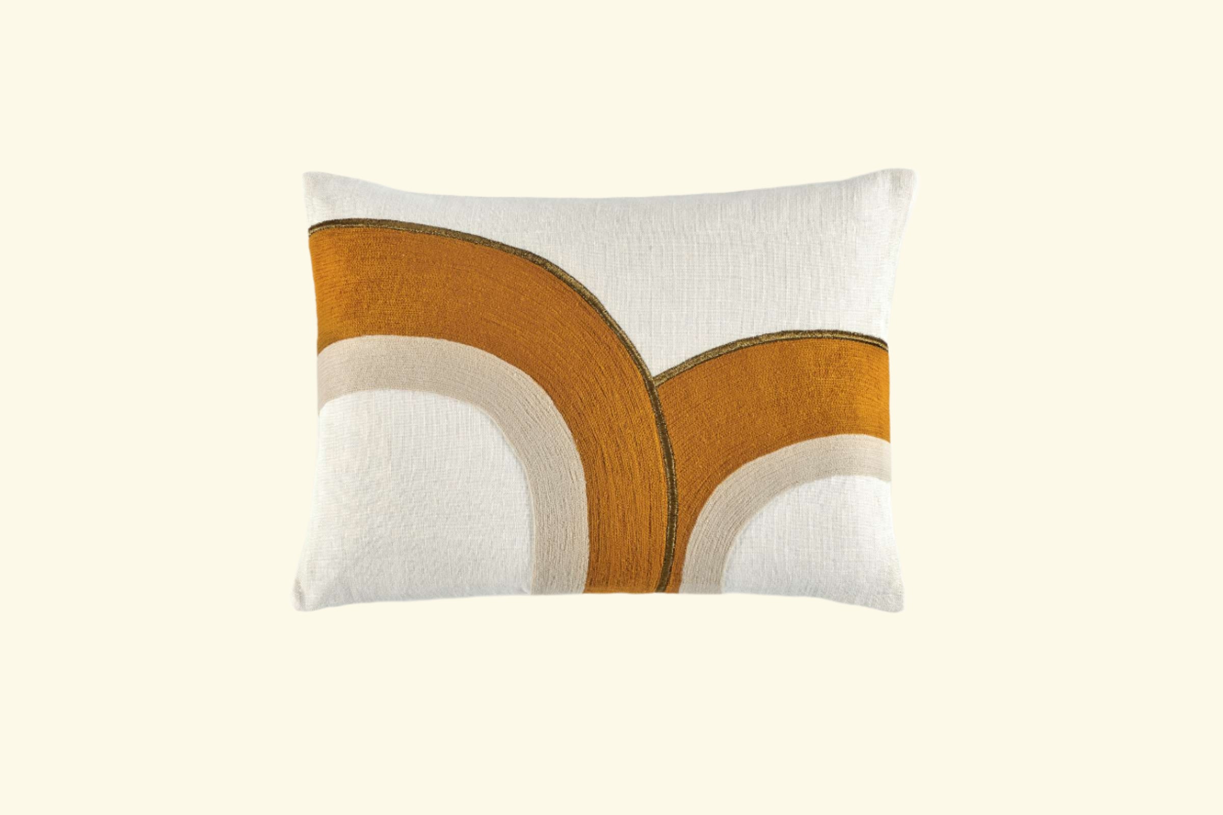 Embroidered cushion by Élitis in three colors