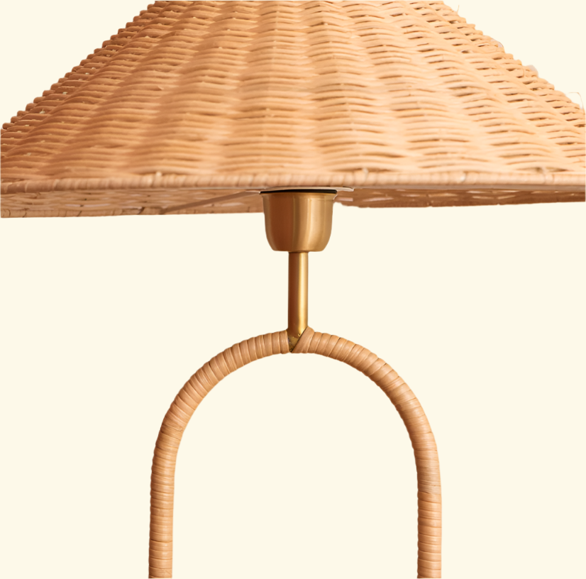 Tischleuchte aus Rattan