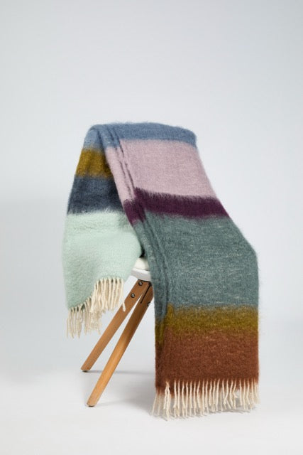 Mohair mix blanket in various colors