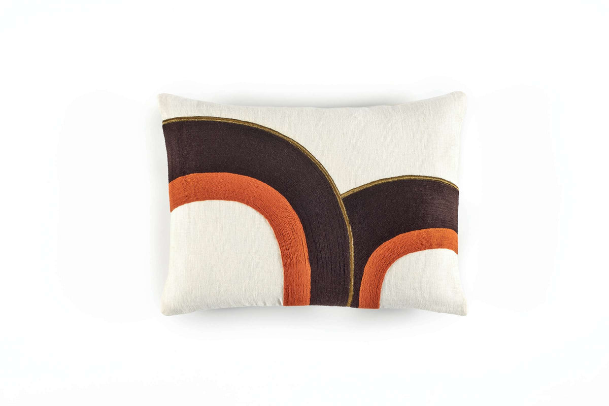 Embroidered cushion by Élitis in three colors