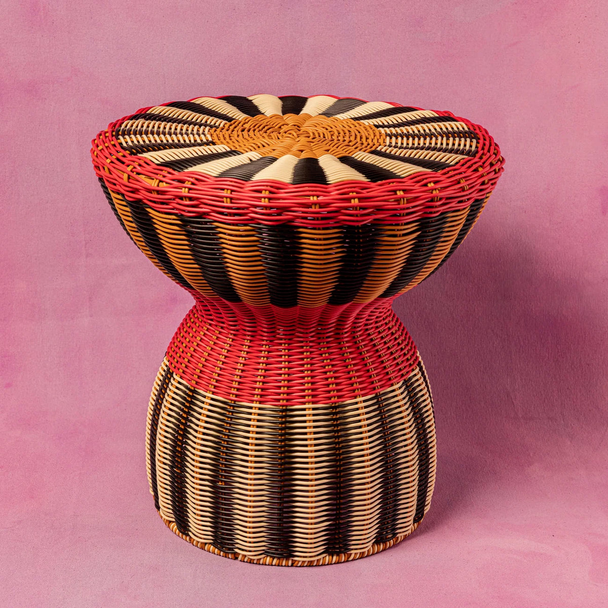 Geflochtener Beistelltisch/Hocker "Cream"